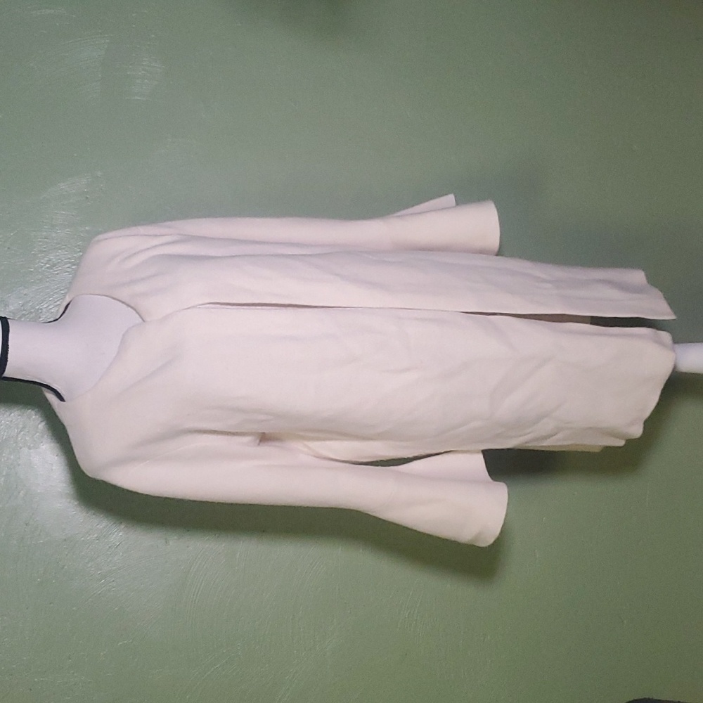 Emerson rose open ftont fluted sleeve cashmere cardigan in ivory
